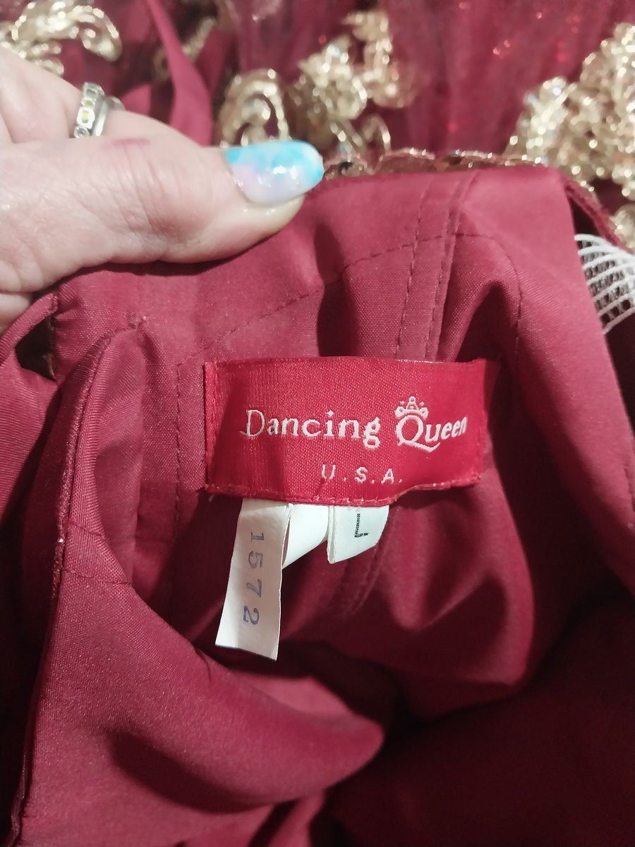 Dancing Queen  Size 10 Off The Shoulder Burgundy Red Ball Gown on Queenly