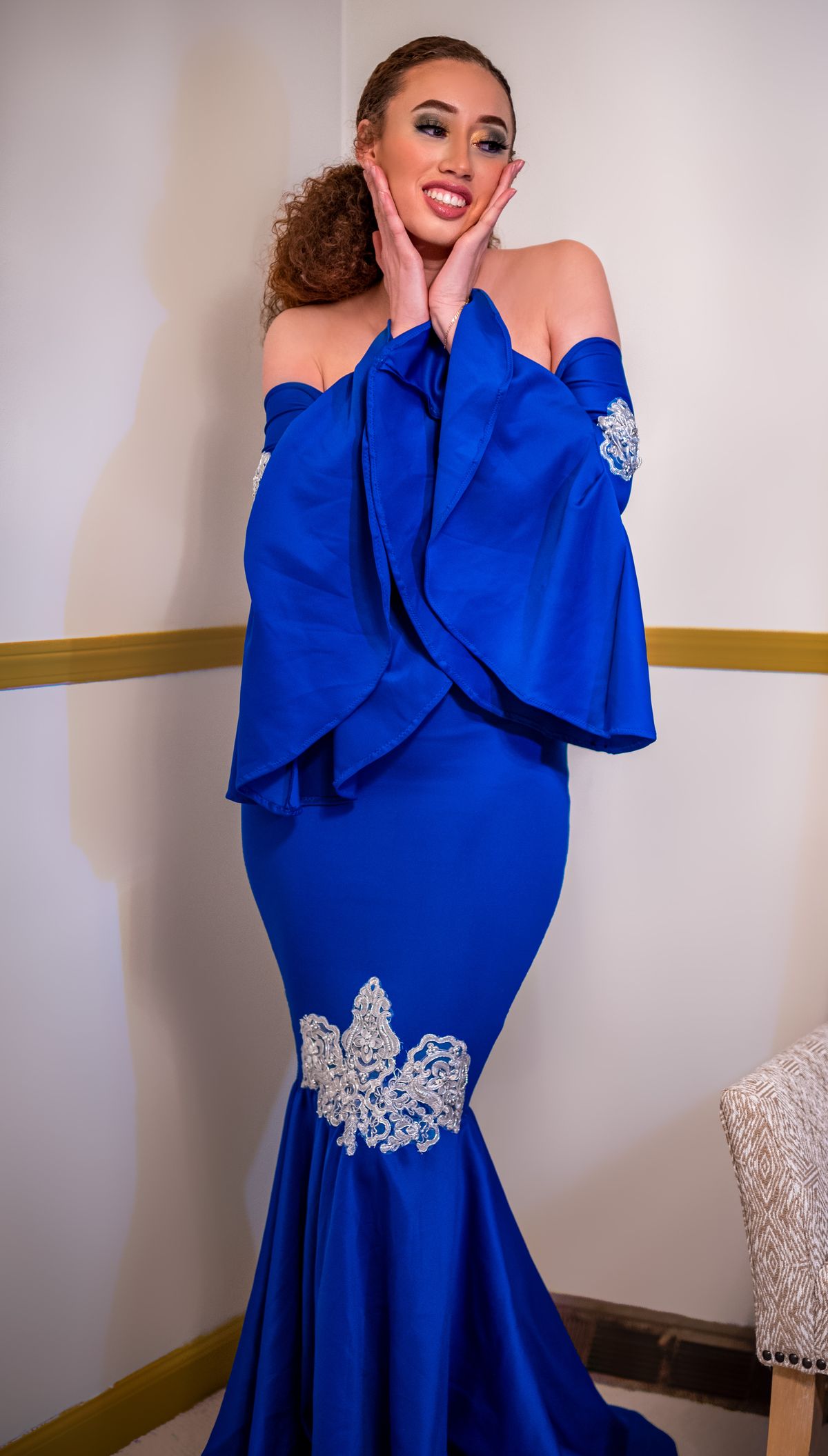 MYSTiiK Styles  Size 4 Off The Shoulder Royal Blue Mermaid Dress on Queenly