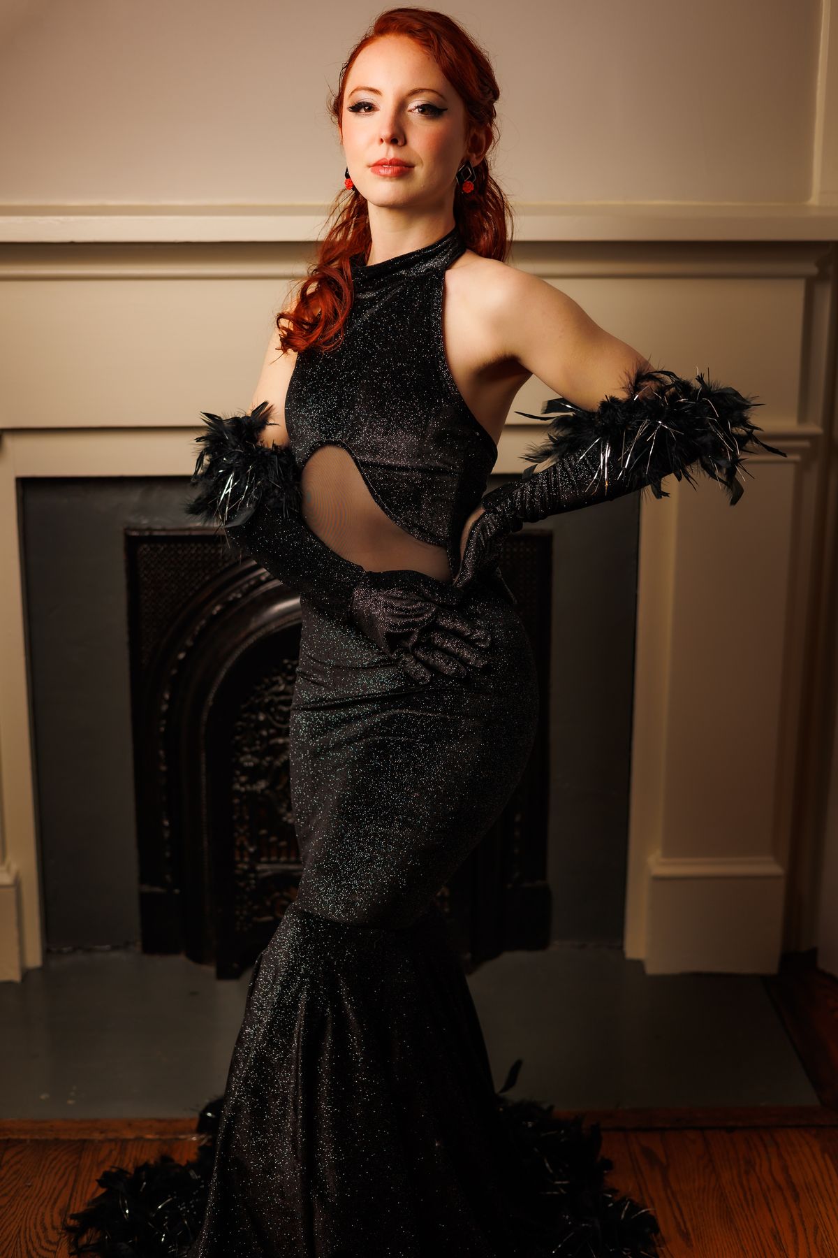 MYSTiiK Styles  Size 2 Halter Velvet Black Mermaid Dress on Queenly