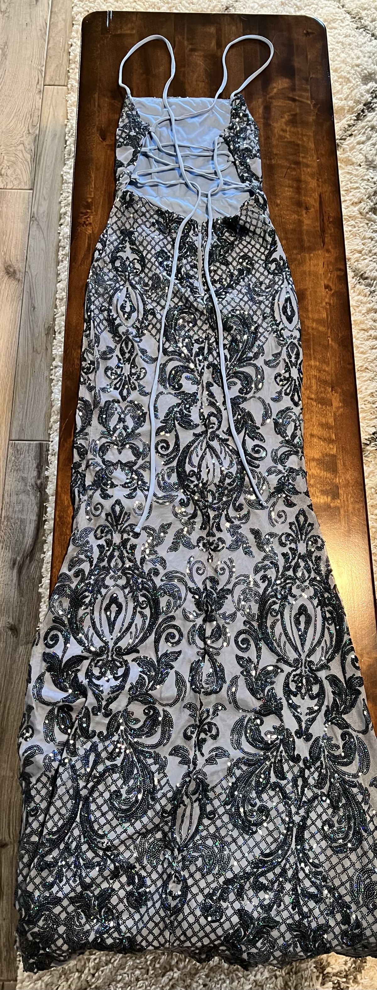 Size S Prom Light Blue Floor Length Maxi on Queenly
