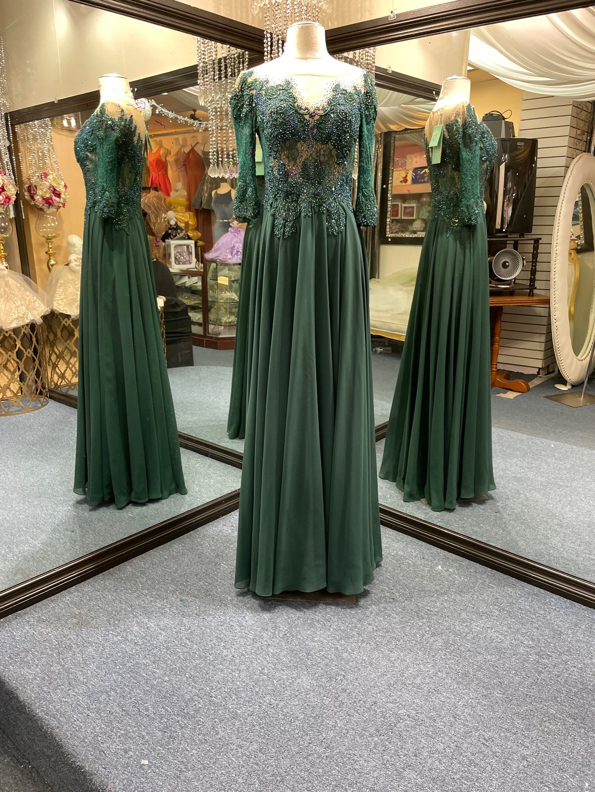 GSL Collection Size S Prom Green Floor Length Maxi on Queenly