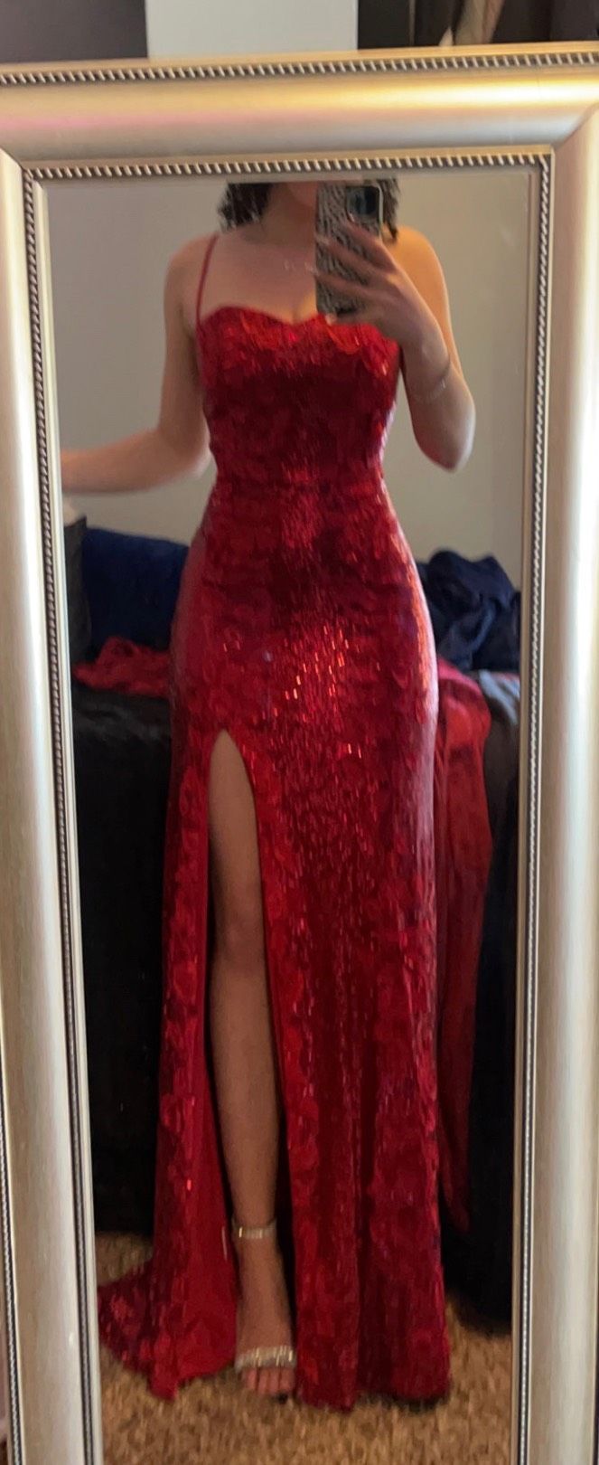 llella Size 8 Prom Red Side Slit Dress on Queenly