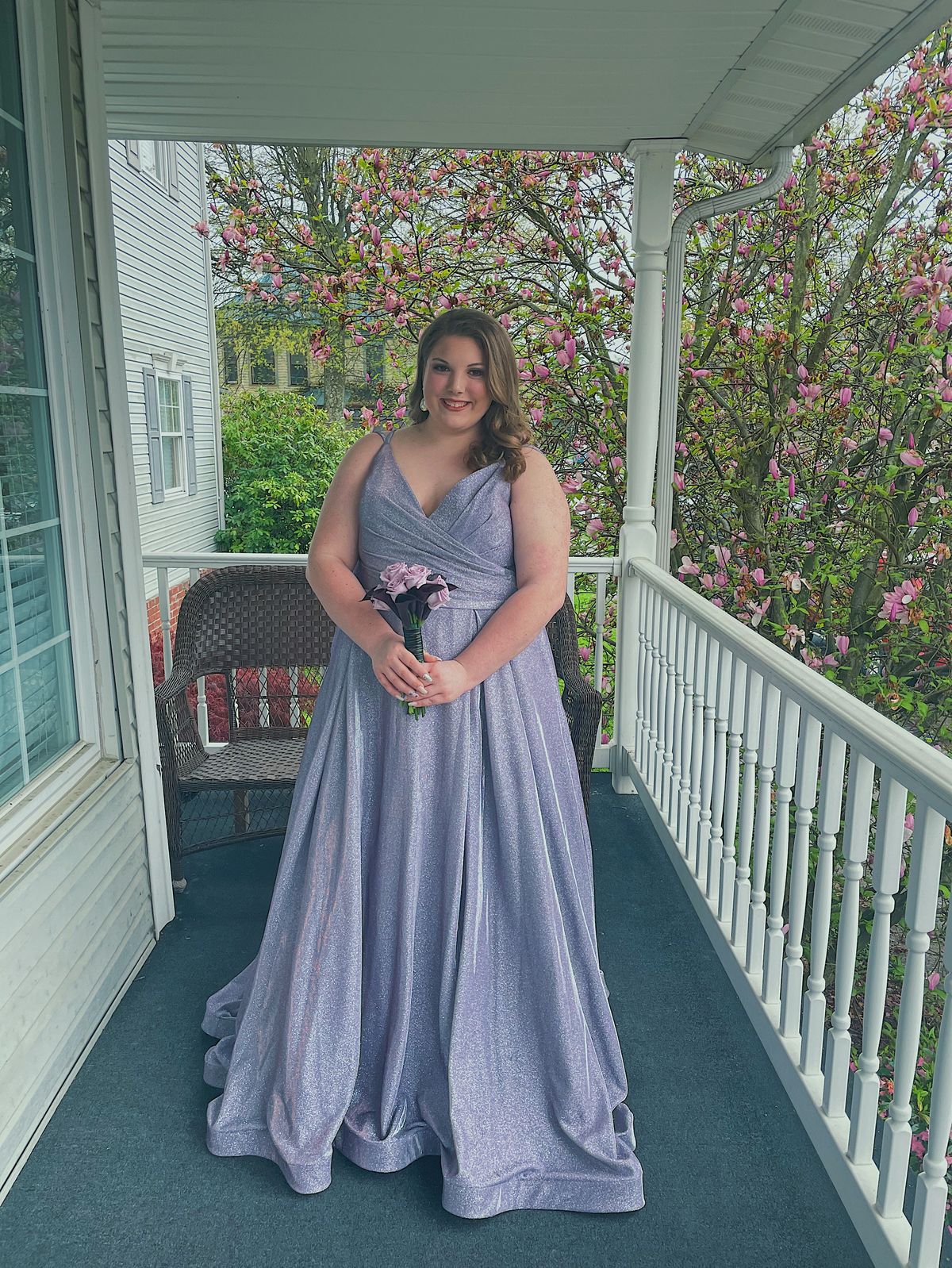 Plus Size 22 Prom Purple Ball Gown on Queenly