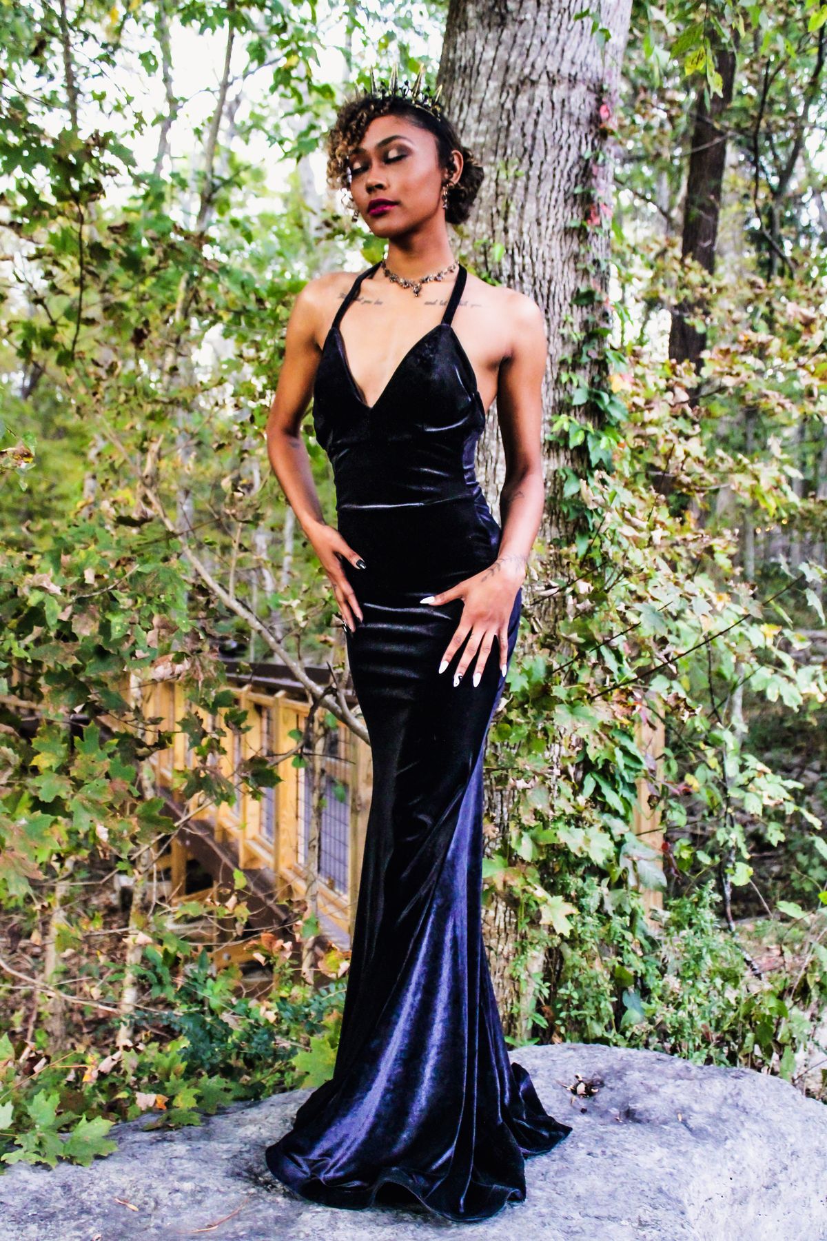 MYSTiiK Styles  Size 4 Velvet Black Mermaid Dress on Queenly