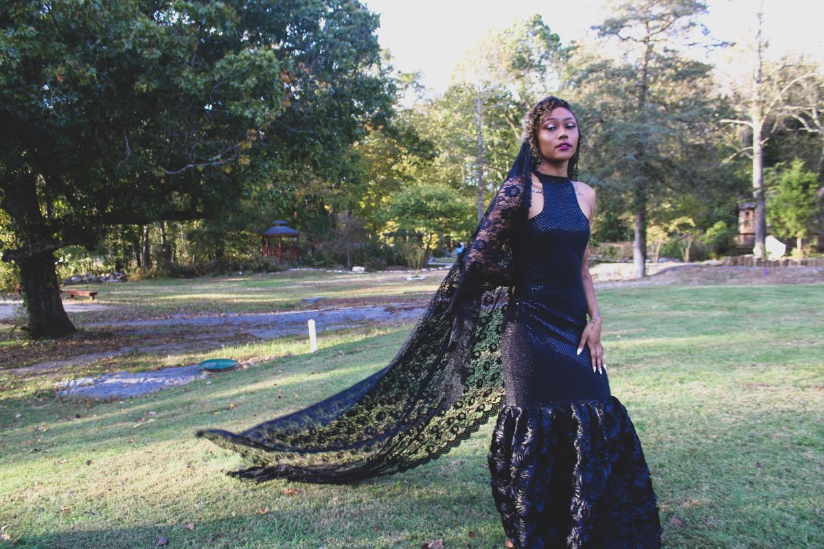 MYSTiiK Styles  Size 6 Satin Black Mermaid Dress on Queenly
