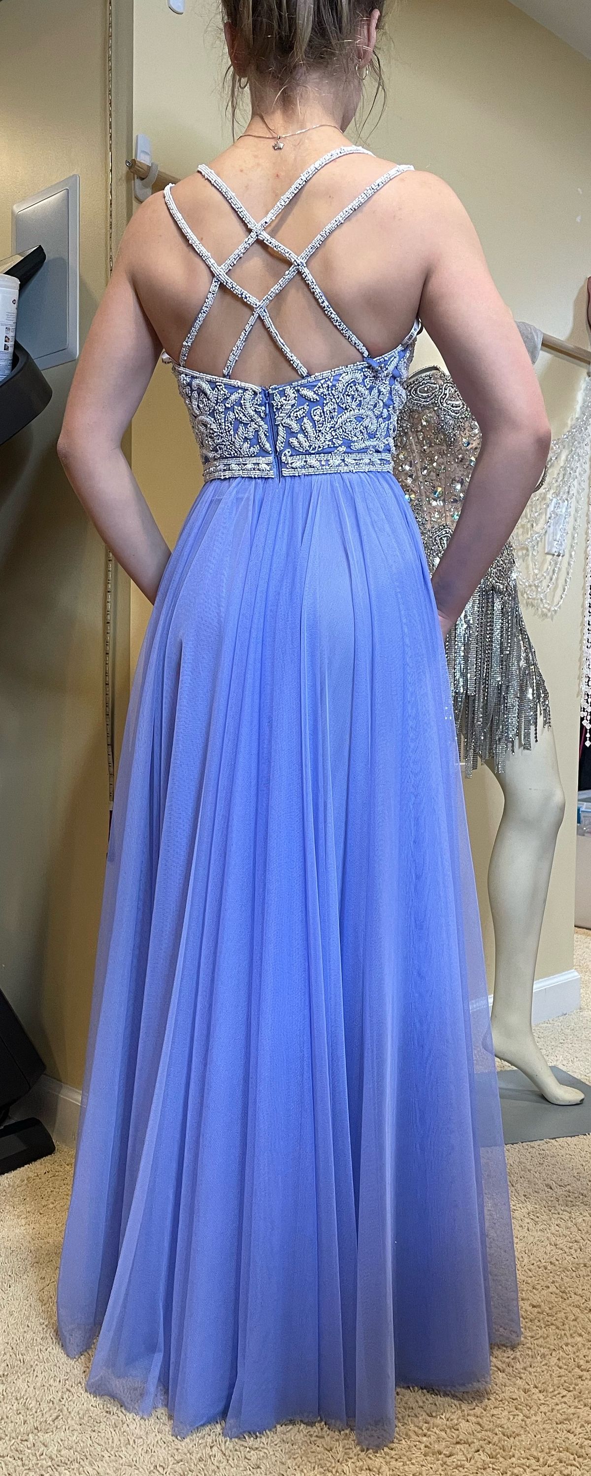 Sherri Hill Size 2 Prom Sequined Light Blue Floor Length Maxi on Queenly