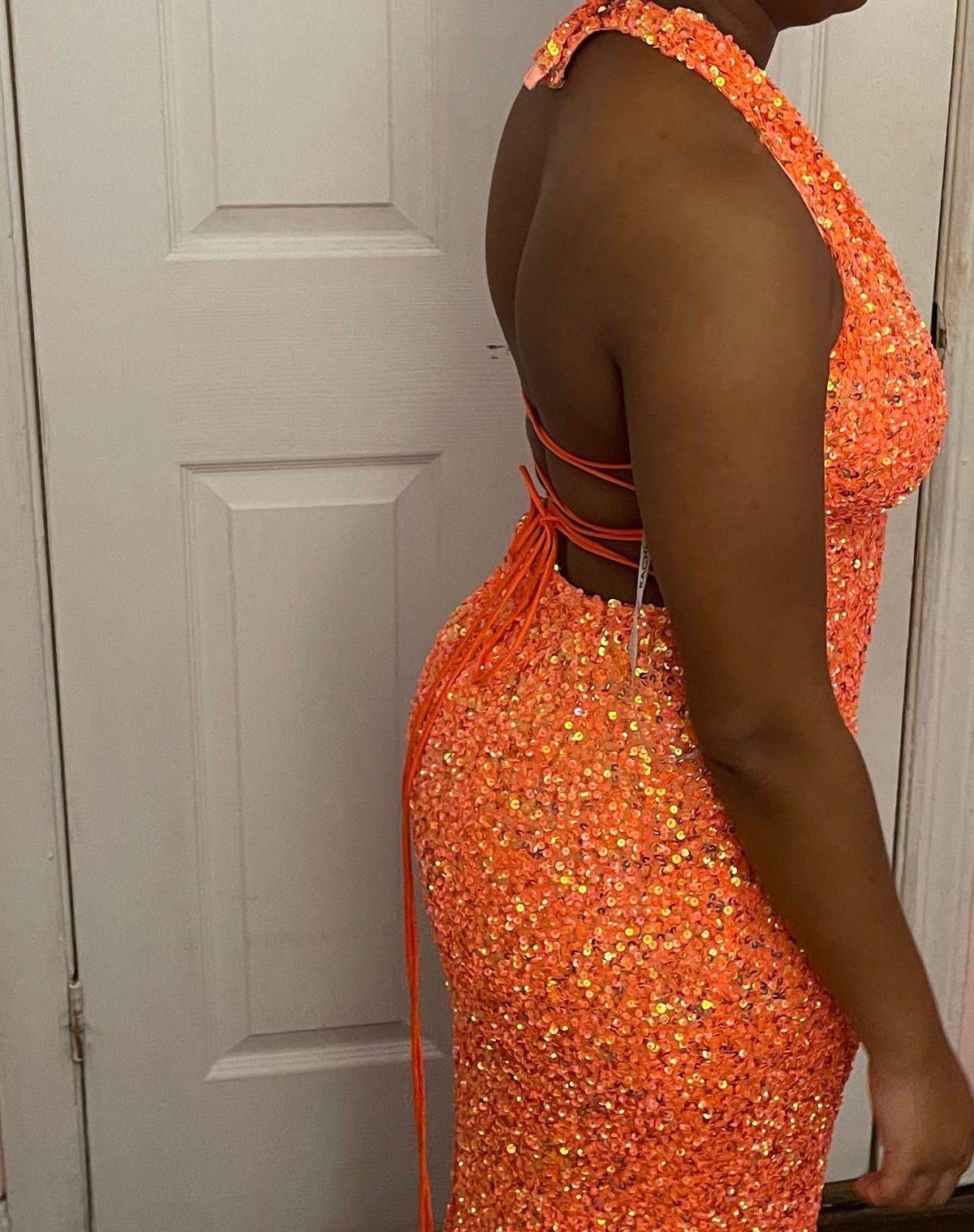 Rachel Allan Size 6 Prom Orange Mermaid Dress on Queenly