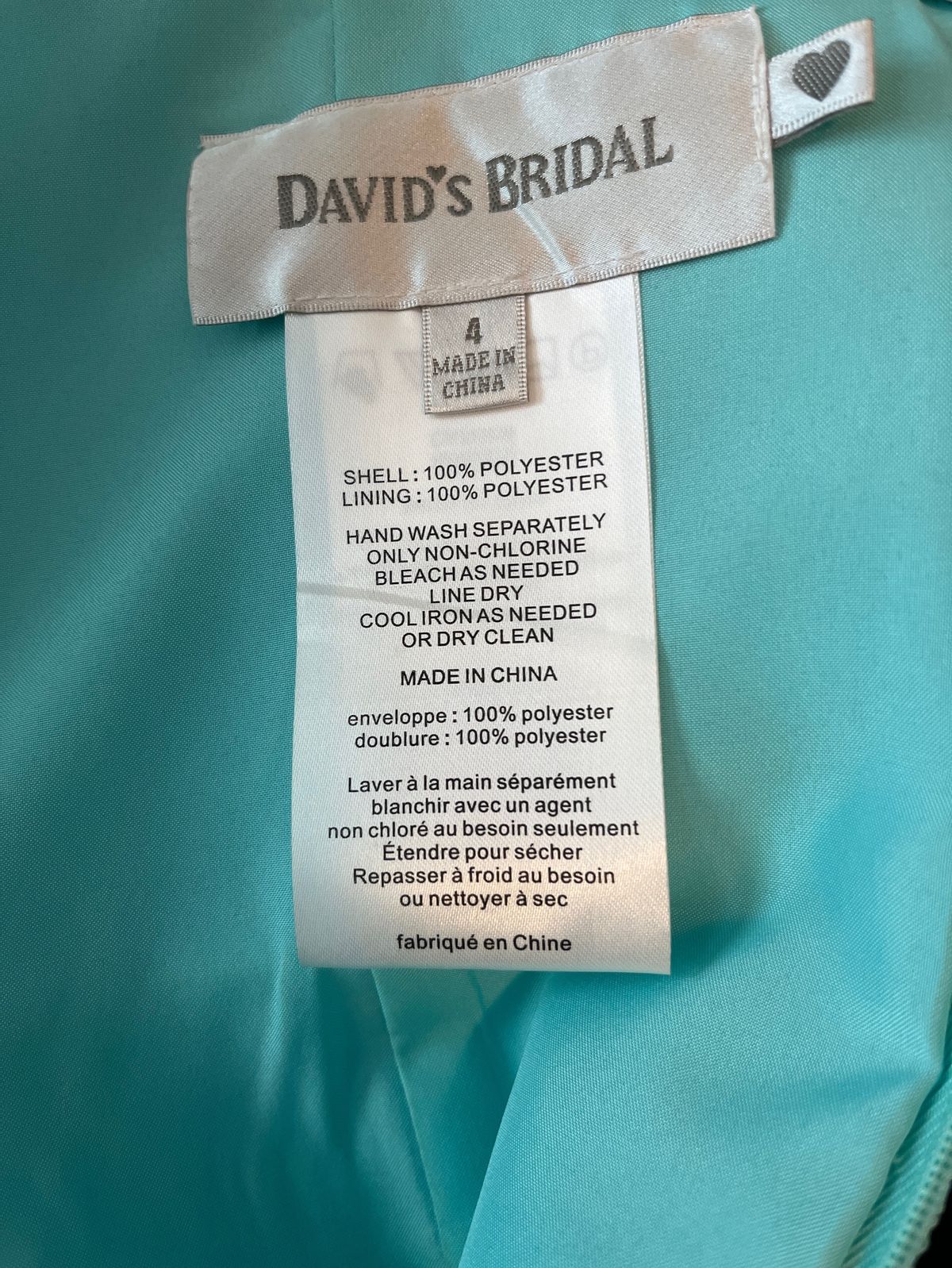 David's Bridal Size 4 Strapless Blue A-line Dress on Queenly