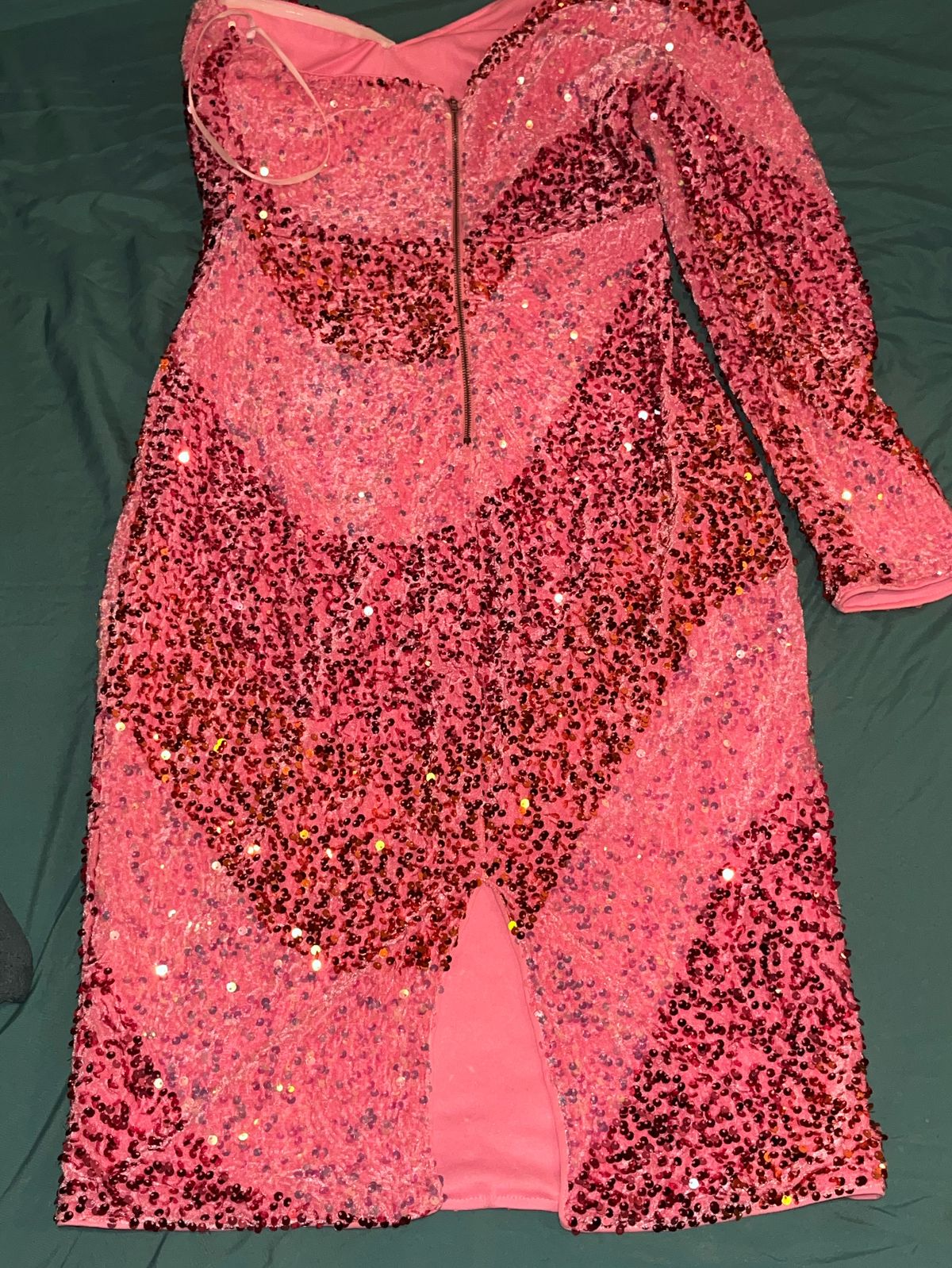 Size 8 Homecoming One Shoulder Sequined Hot Pink Cocktail Dress on Queenly