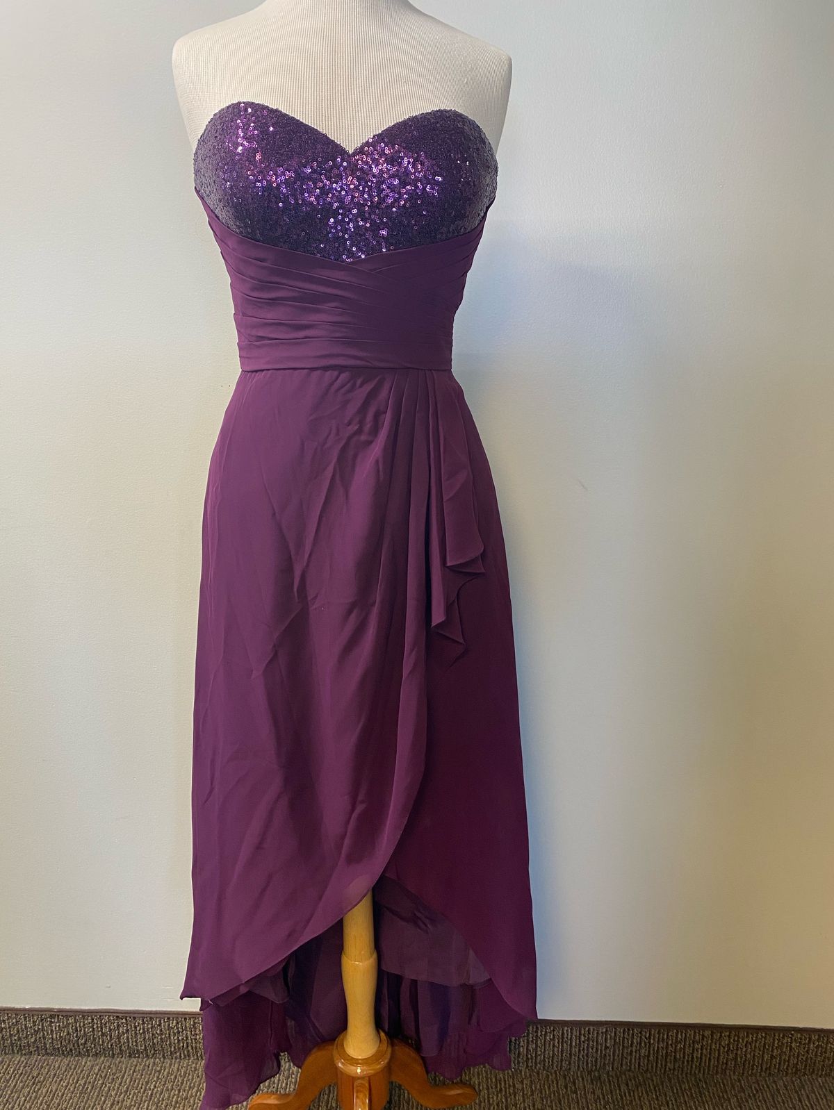 Modern Maids Size 10 Prom Strapless Sequined Purple Floor Length Maxi on Queenly