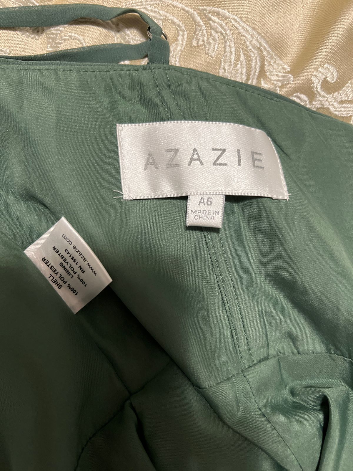 Azazie Size 6 Bridesmaid Green Floor Length Maxi on Queenly