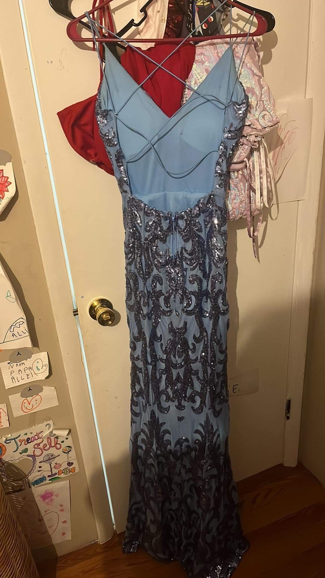 Size XS Prom Light Blue Floor Length Maxi on Queenly