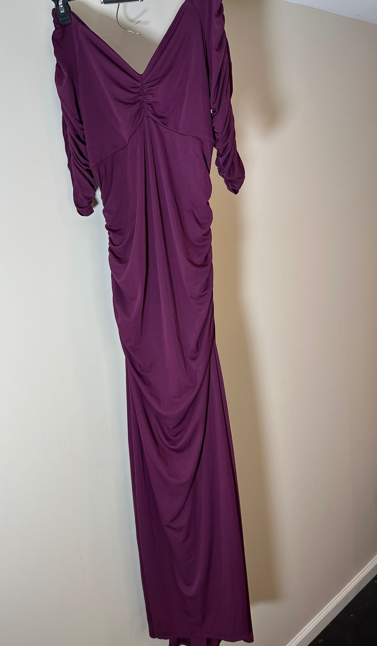 Size 1X Wedding Guest Burgundy Red Floor Length Maxi on Queenly