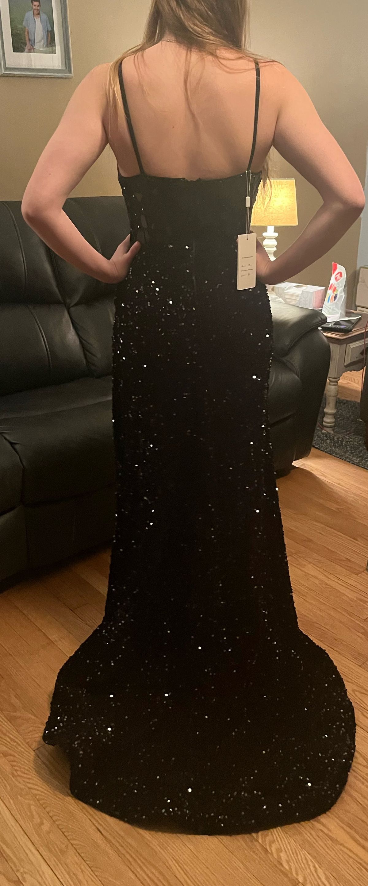 Size 2 Prom Black Side Slit Dress on Queenly