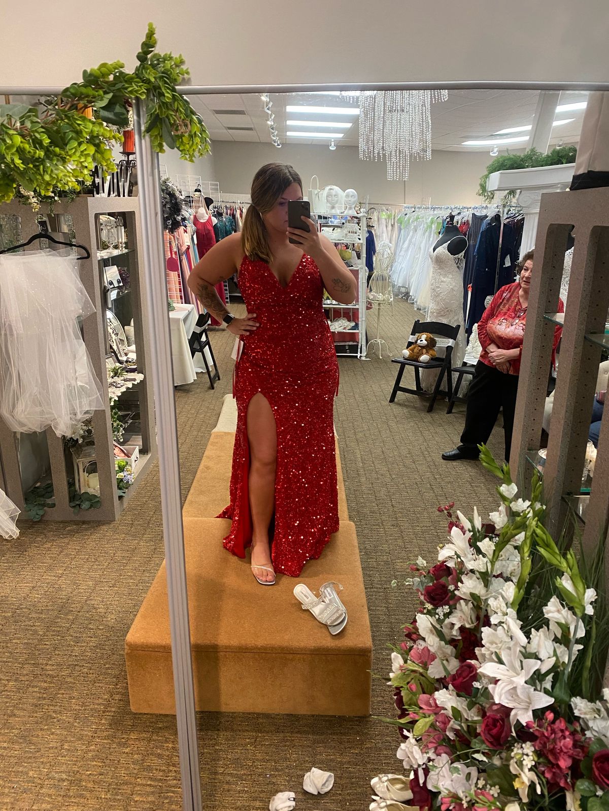 Size 10 Prom Red Floor Length Maxi on Queenly