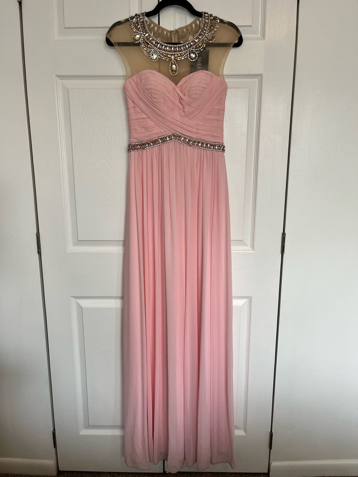 Sherri Hill Size 2 Prom Strapless Sequined Light Pink A-line Dress on Queenly