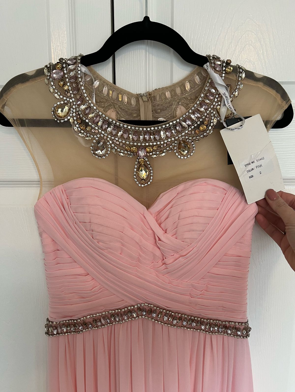 Sherri Hill Size 2 Prom Strapless Sequined Light Pink A-line Dress on Queenly