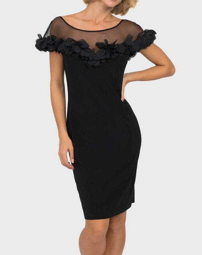 Joseph Ribkoff Size 4 Black Cocktail Dress on Queenly