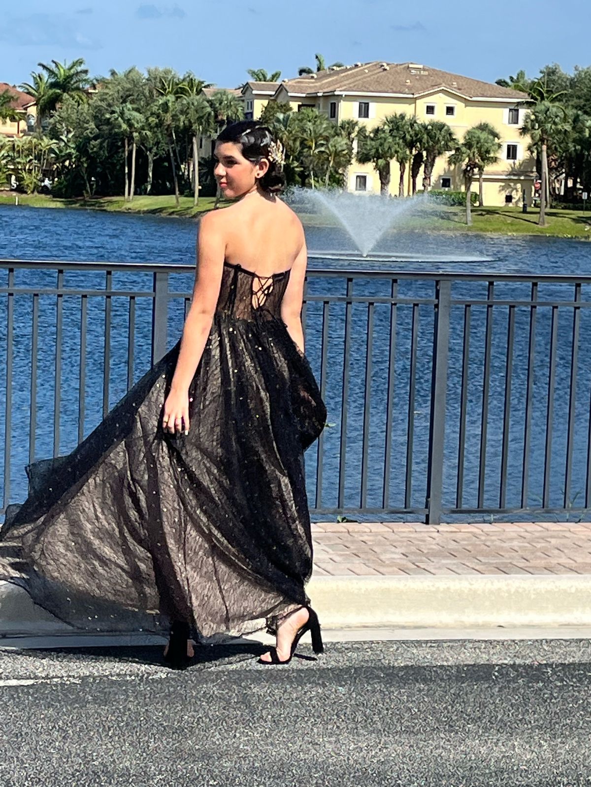 Betsy and Adam Size 4 Prom Black Ball Gown on Queenly