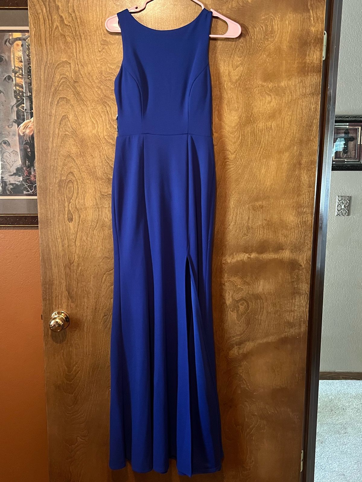 Size 4 Prom Royal Blue Side Slit Dress on Queenly