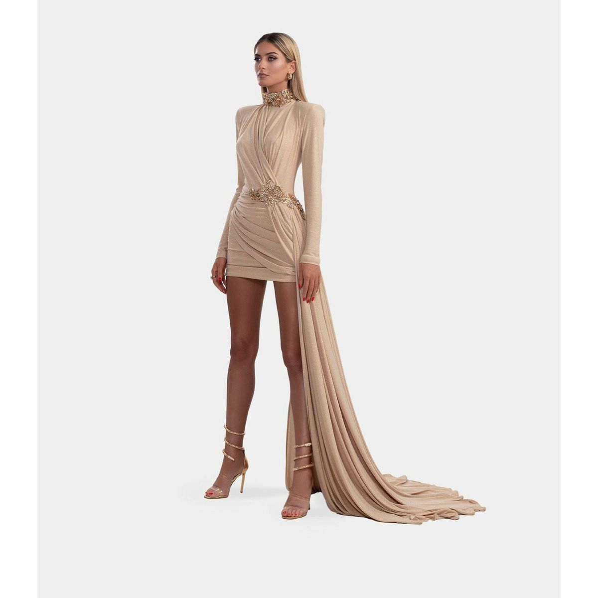 Style AD2031 Albina Dyla Size XS Gold Cocktail Dress on Queenly