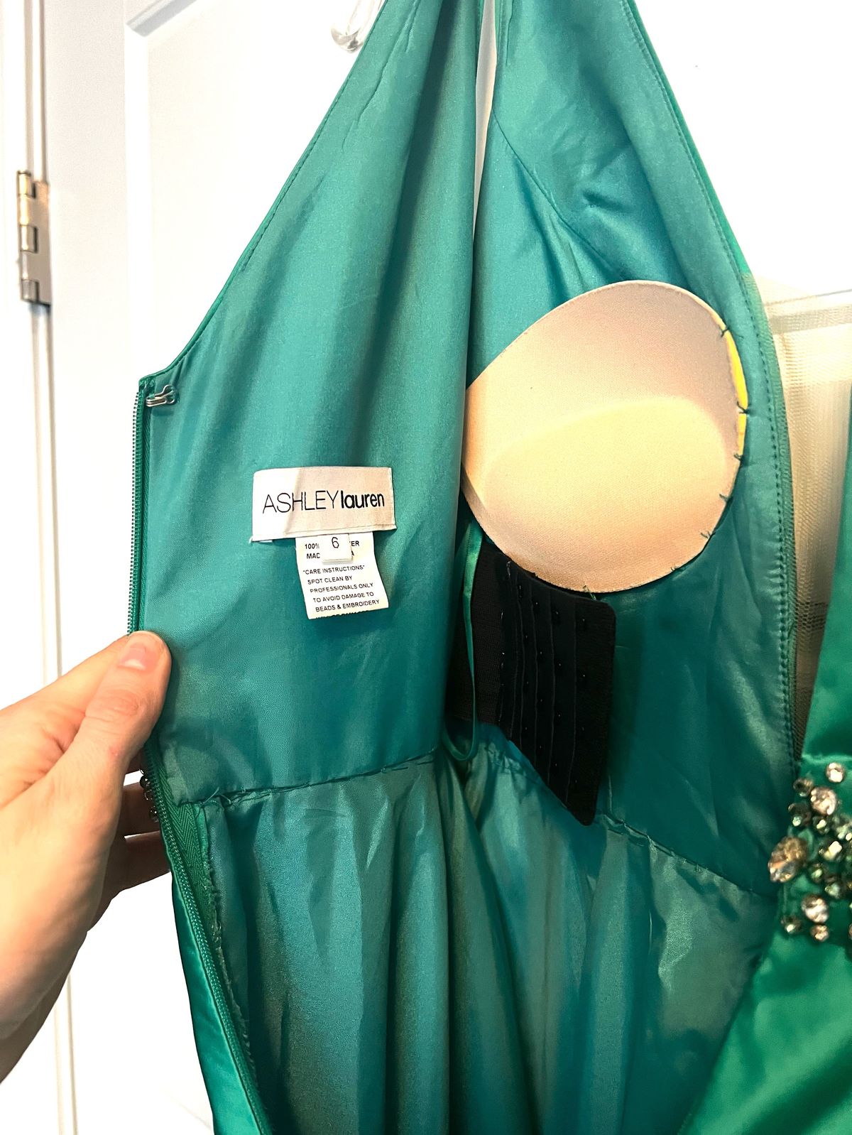 Ashley Lauren Size 6 Prom Green A-line Dress on Queenly