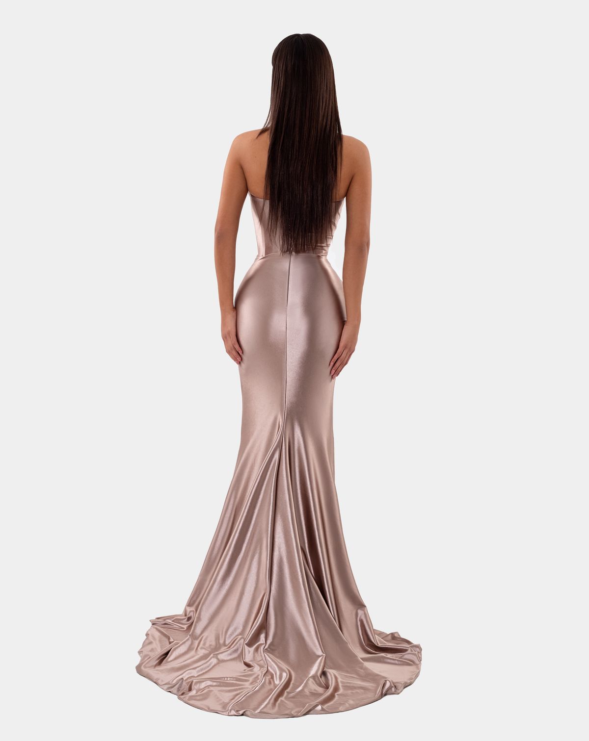 Style AD5124 Albina Dyla Size S Pageant Satin Gold Side Slit Dress on Queenly