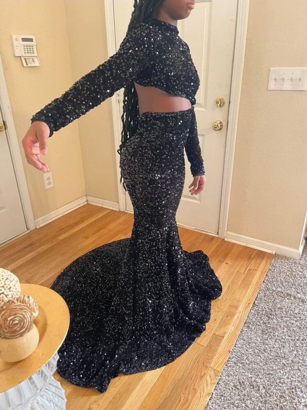 Faeriesty Size 10 Prom Black Mermaid Dress on Queenly
