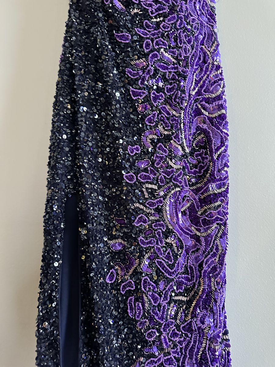 Rachel Allan Size 00 Prom Purple Side Slit Dress on Queenly