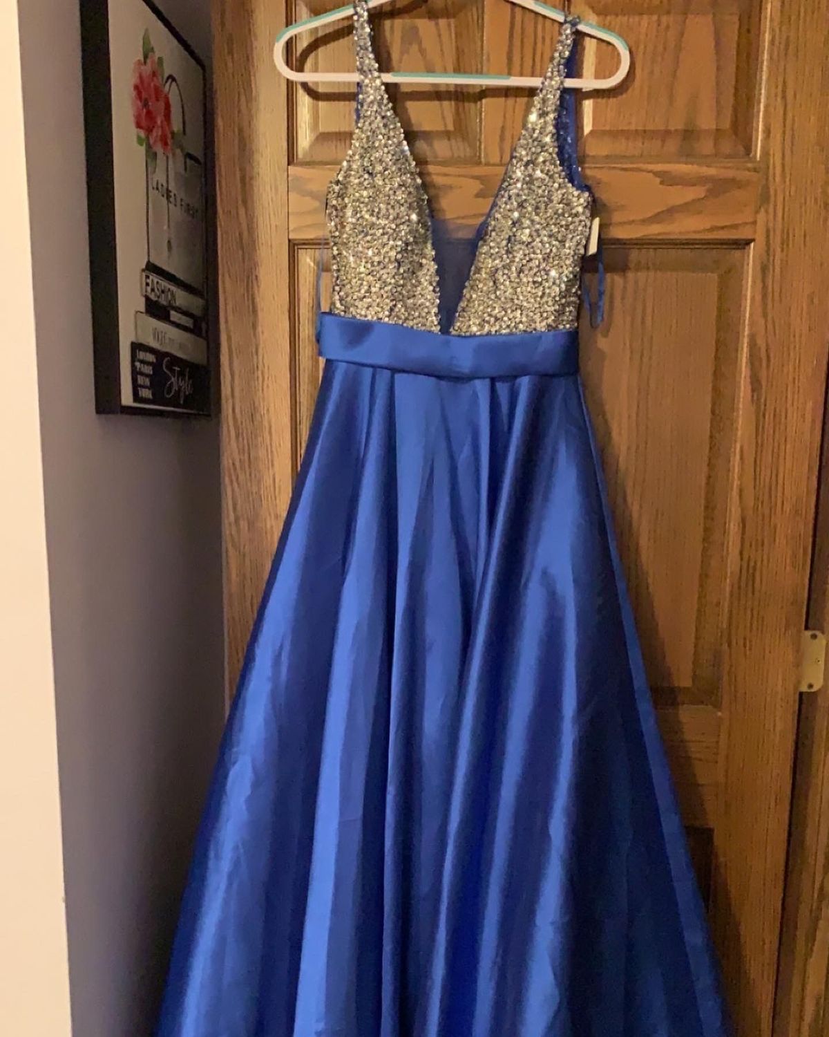 Jovani Size 6 Prom Sequined Royal Blue Ball Gown on Queenly