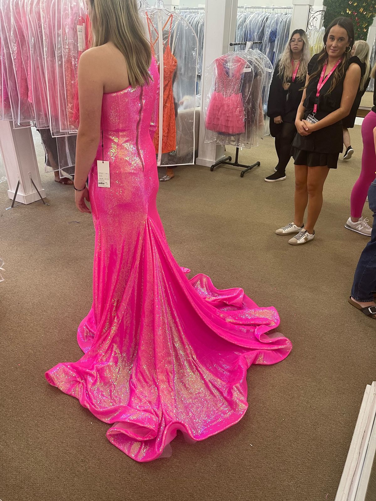 Ashley Lauren Size 4 Prom Pink Dress With Train on Queenly