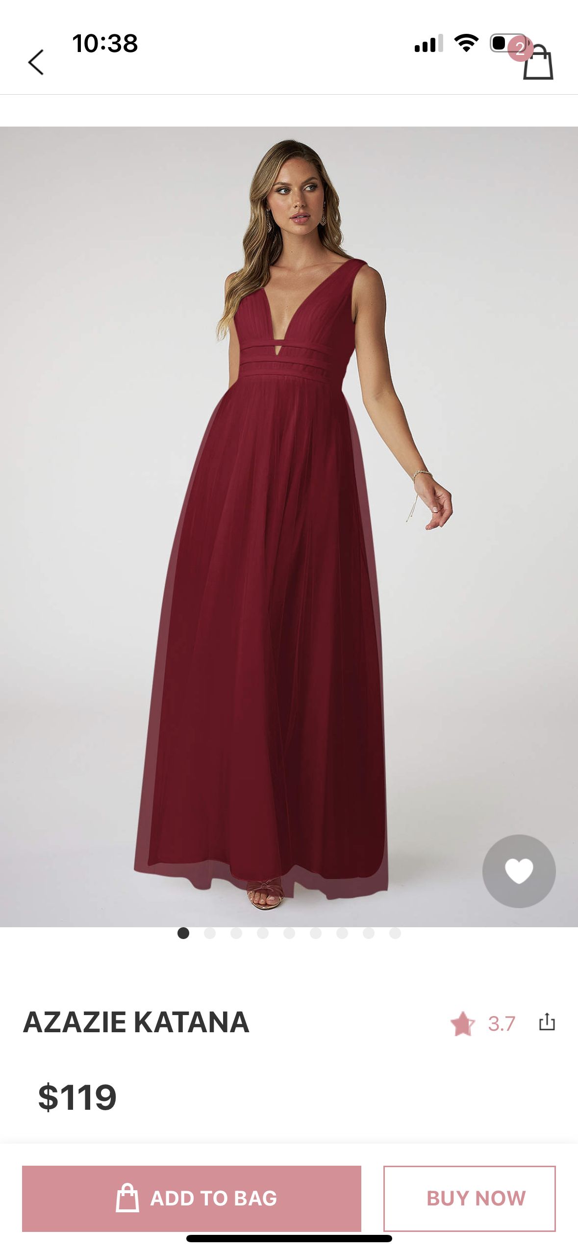Azazie Size 12 Bridesmaid Burgundy Red A-line Dress on Queenly