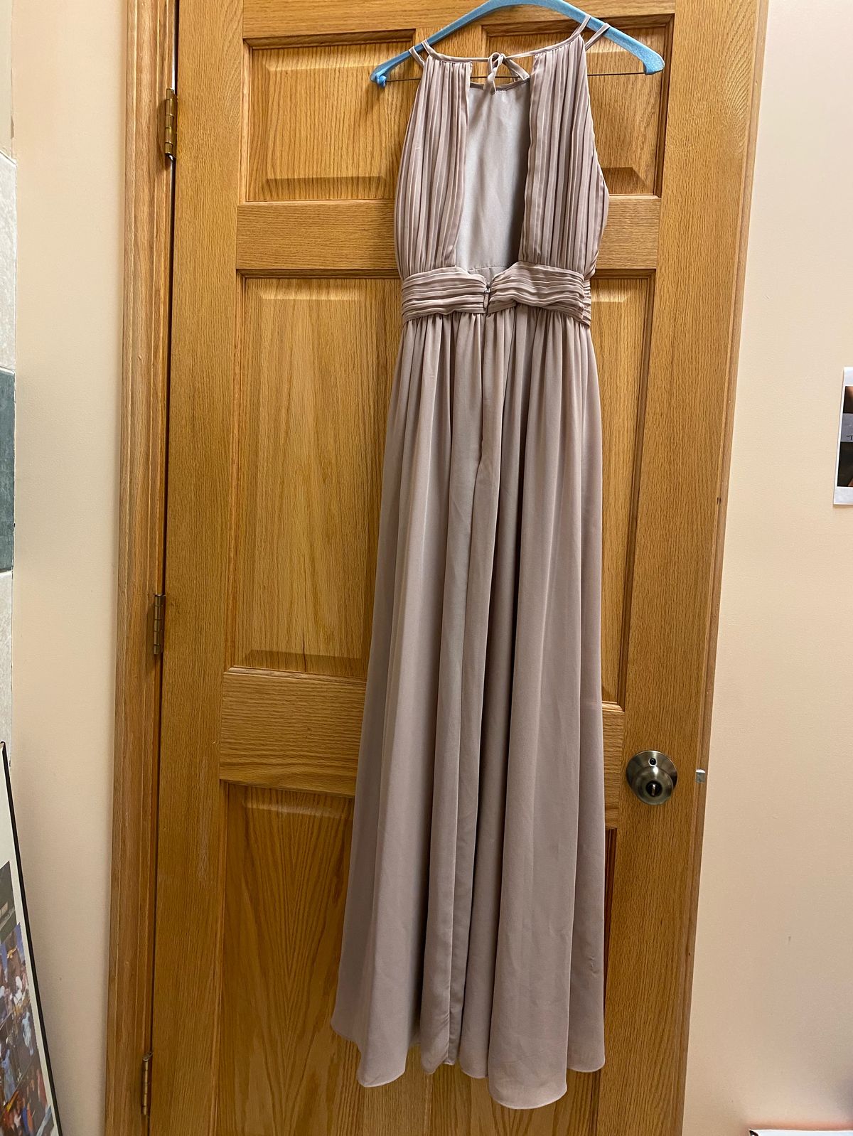 Girls Size 3 Prom Nude Floor Length Maxi on Queenly