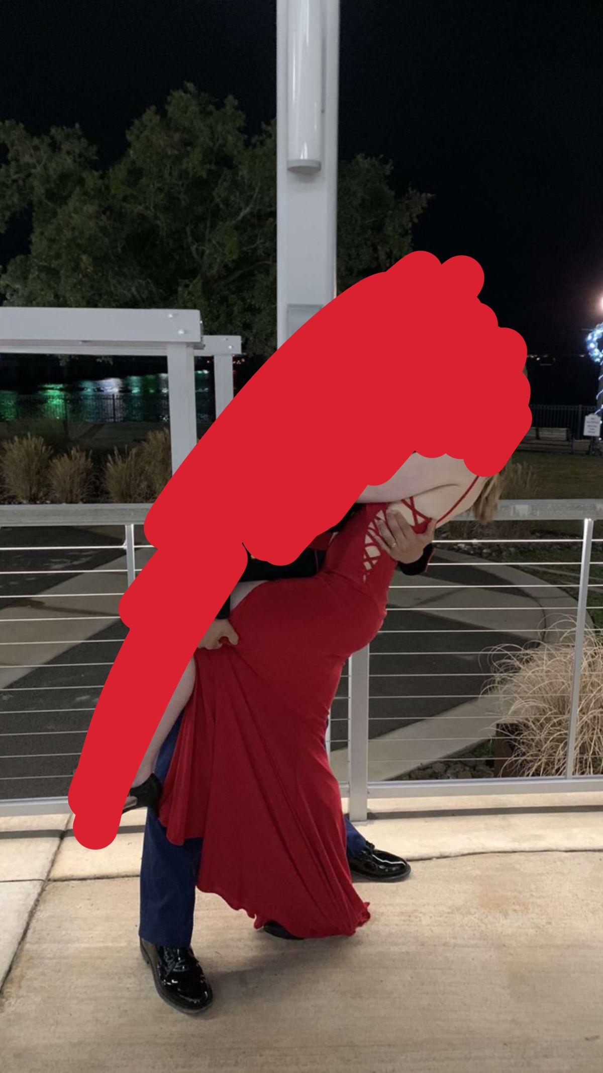 Size 2 Sheer Red Side Slit Dress on Queenly