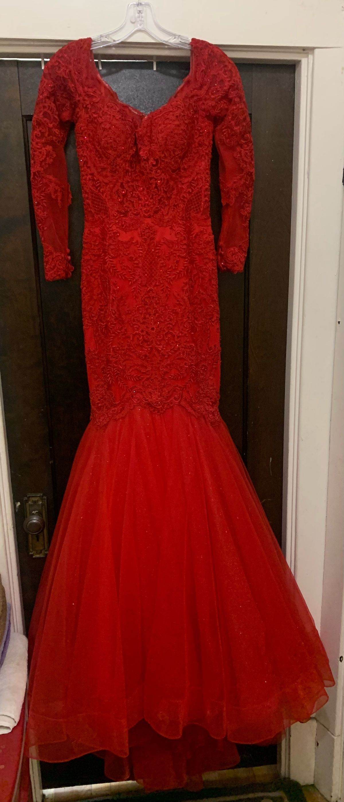 MoriLee Size 0 Prom Red Mermaid Dress on Queenly