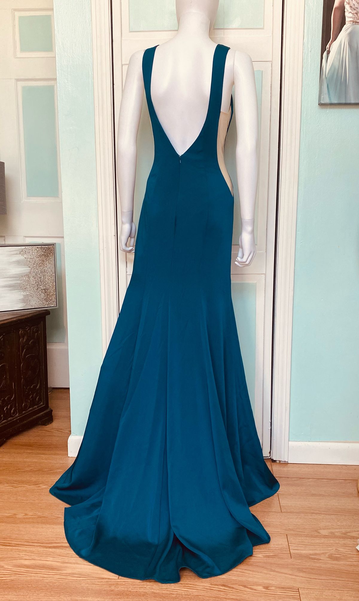 Jolene Size 6 Prom Sheer Blue Mermaid Dress on Queenly