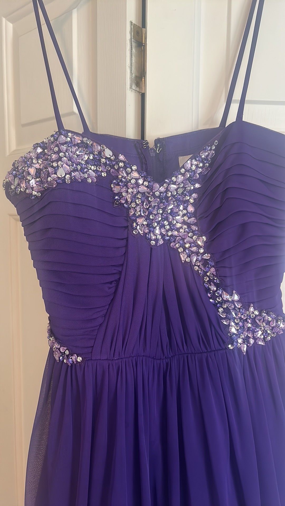 Girls Size 10 Prom Purple A-line Dress on Queenly