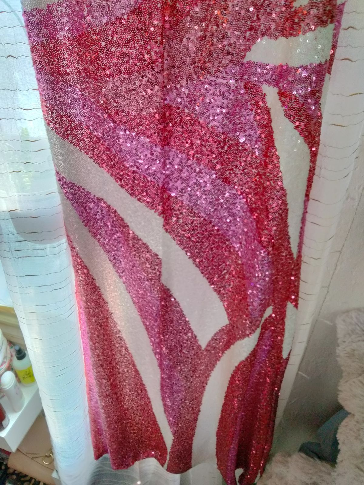 Size 8 Prom Sequined Hot Pink Floor Length Maxi on Queenly