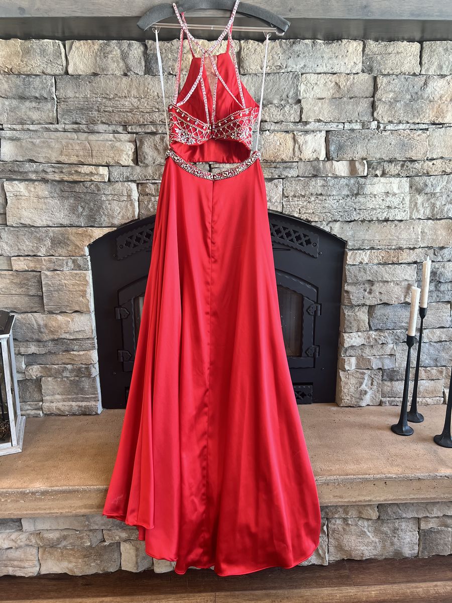Rachel Allan Size 4 Prom Red Floor Length Maxi on Queenly