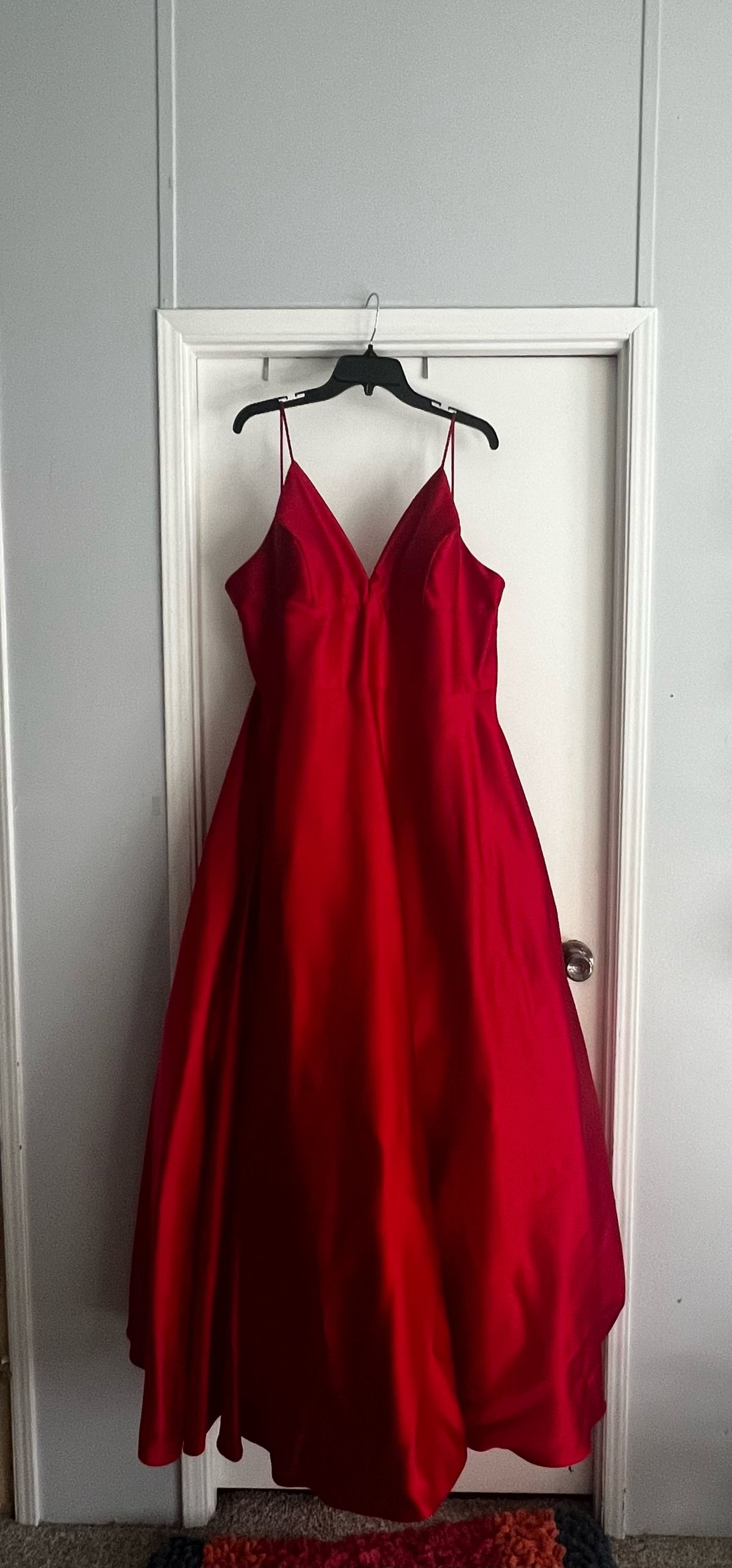 Betsy and Adam Plus Size 20 Prom Red Ball Gown on Queenly