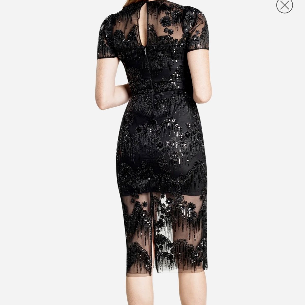 Size 4 Nightclub Sequined Black Cocktail Dress on Queenly