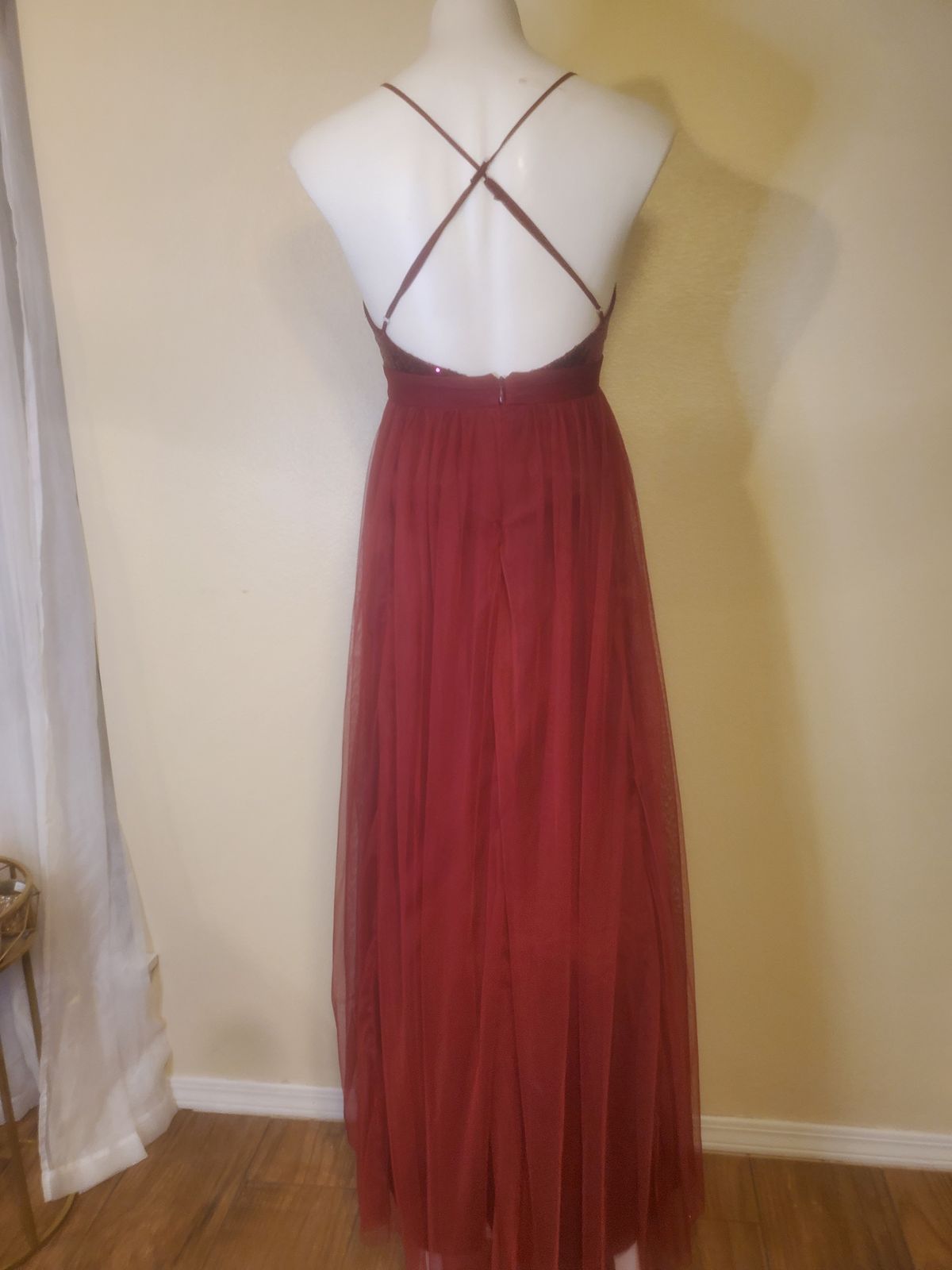 The Vintage Shop Size 2 Sheer Red Ball Gown on Queenly