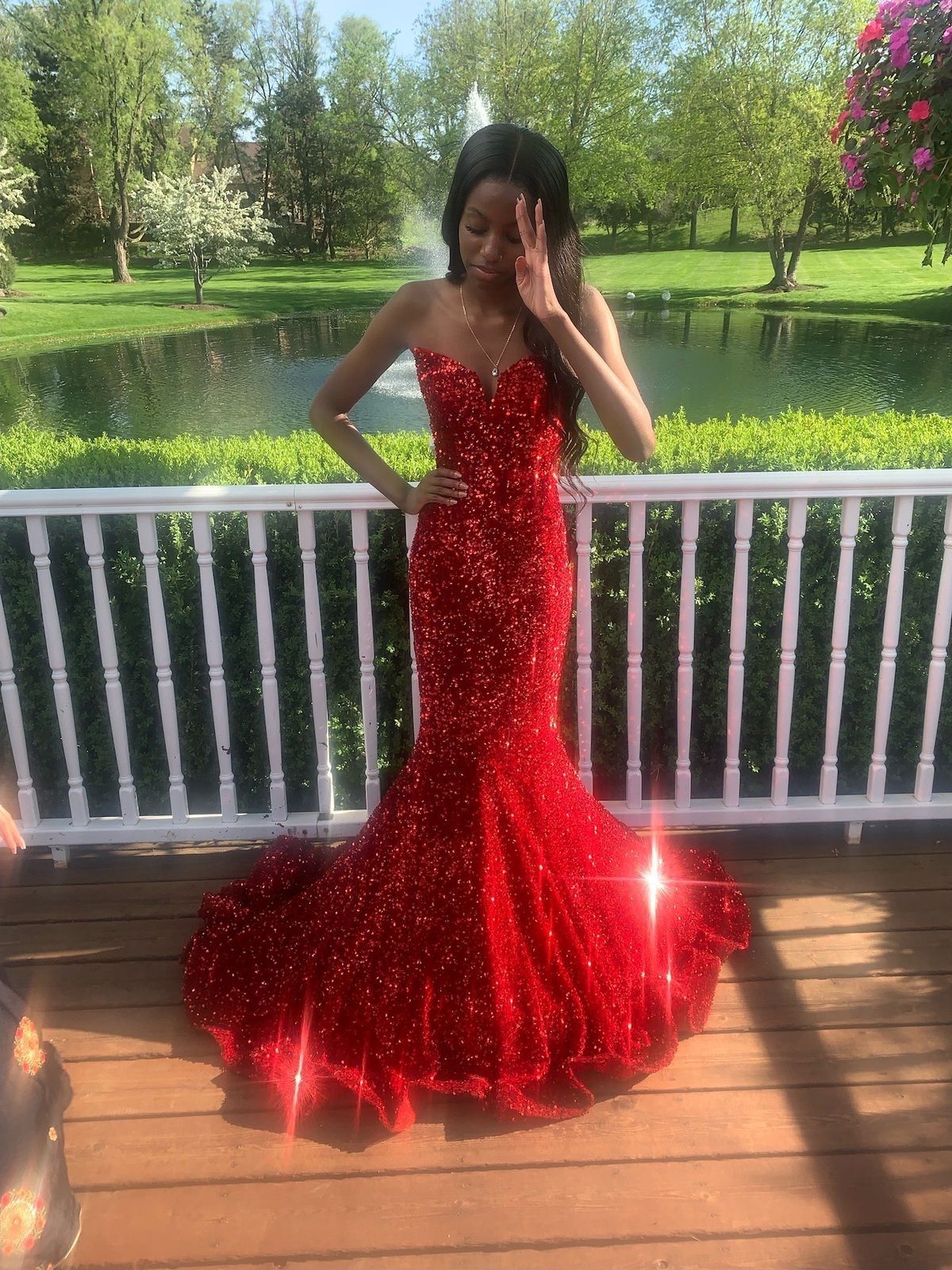 Portia and Scarlett Size 0 Prom Red Mermaid Dress on Queenly