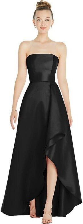 Alfred Sung Size 8 Strapless Black A-line Dress on Queenly