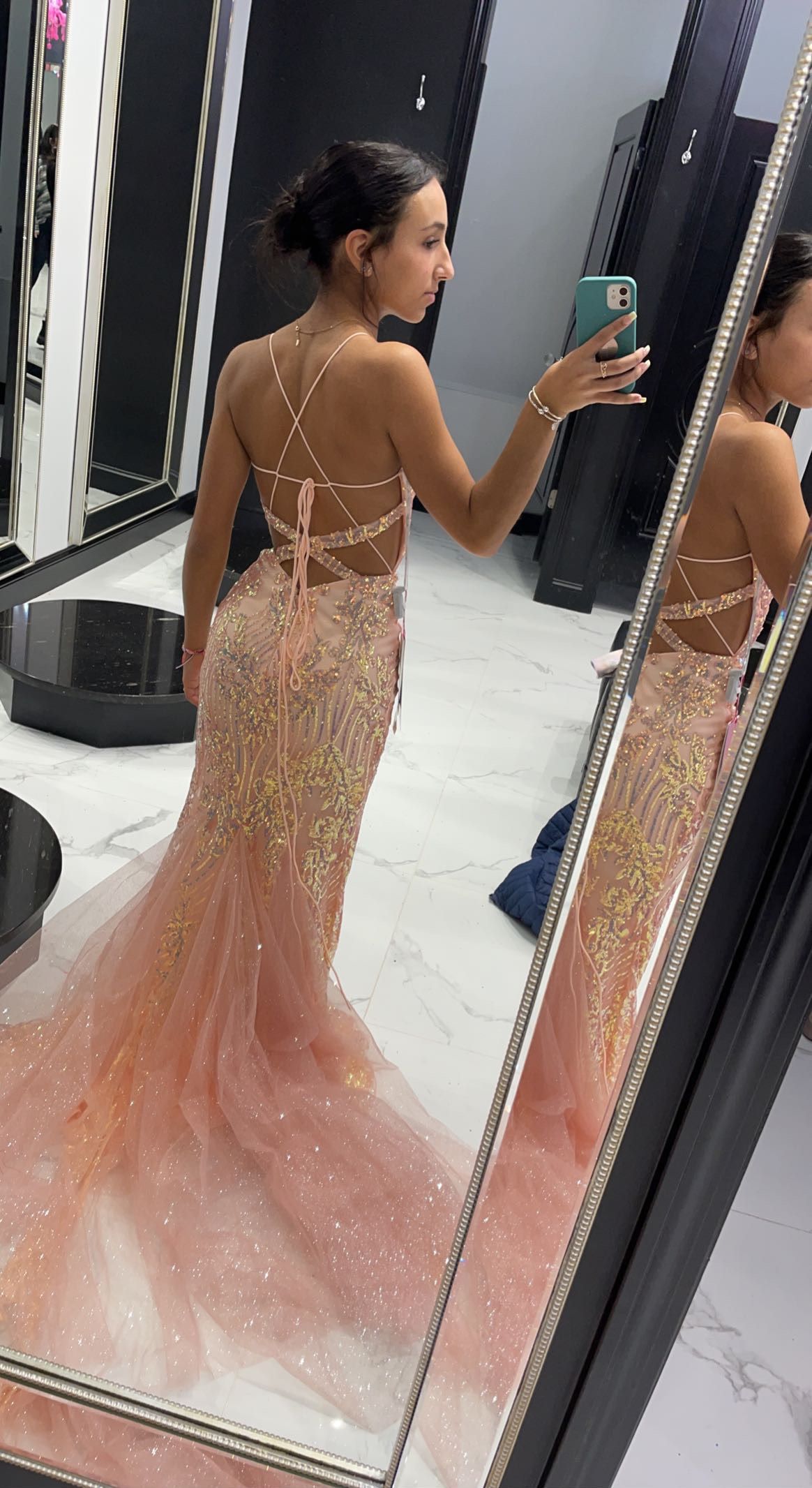 Size 0 Prom Nude Dress With Train on Queenly