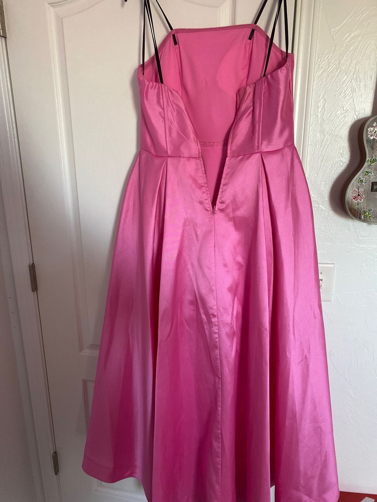 Size 12 Homecoming Strapless Hot Pink Ball Gown on Queenly