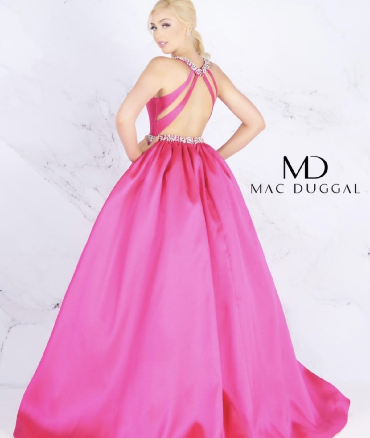 Mac Duggal Size 12 Pageant Hot Pink Ball Gown on Queenly