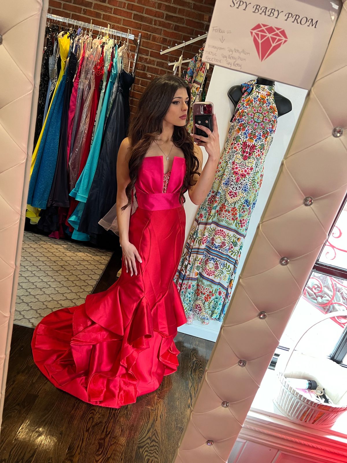 Rachel Allan Size 12 Prom Red Mermaid Dress on Queenly