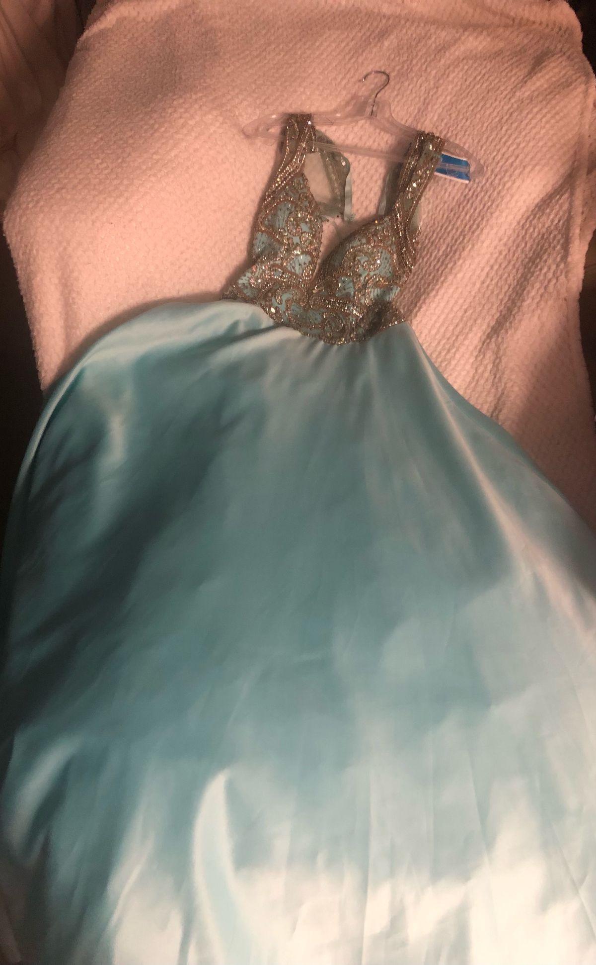 Size M Prom Blue Ball Gown on Queenly