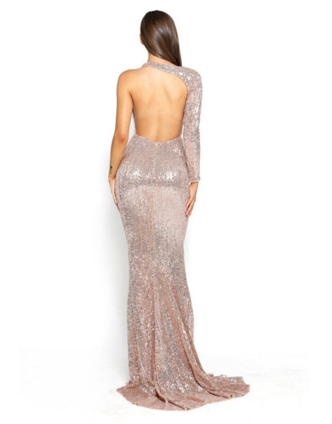 Portia and Scarlett Size 0 Prom Rose Gold Side Slit Dress on Queenly
